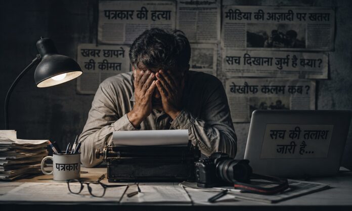 आर्थिक संकट और अकेलेपन से जूझते पत्रकार की प्रतीकात्मक तस्वीर