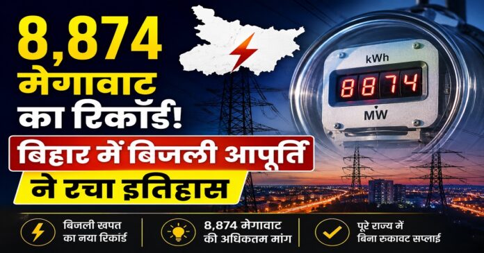 बिहार में 8,874 मेगावाट बिजली मांग के बावजूद निर्बाध आपूर्ति का दृश्य