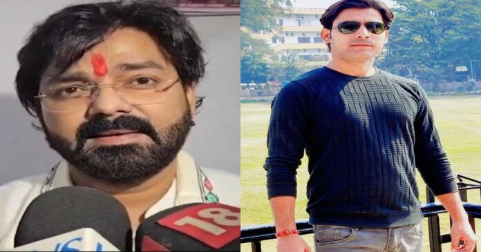 भरत भूषण तिवारी एनकाउंटर मामले पर प्रतिक्रिया देते बीजेपी एमएलसी पवन सिंह।