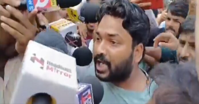सहरसा में मीडिया से बातचीत करते रौशन आनंद