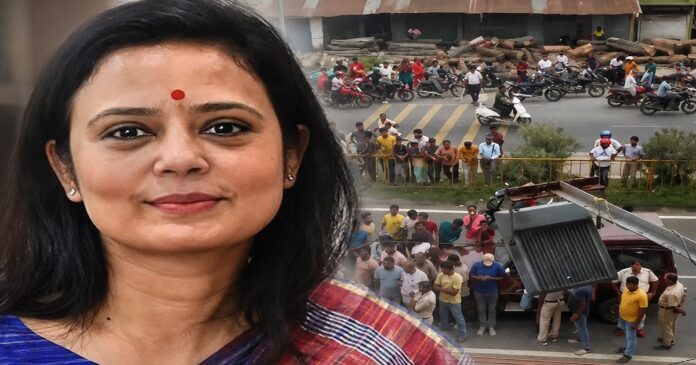महुआ मोइत्रा ने नदिया में पार्टी कार्यालय पर अंडे और बैंगन फेंके जाने का आरोप लगाया।